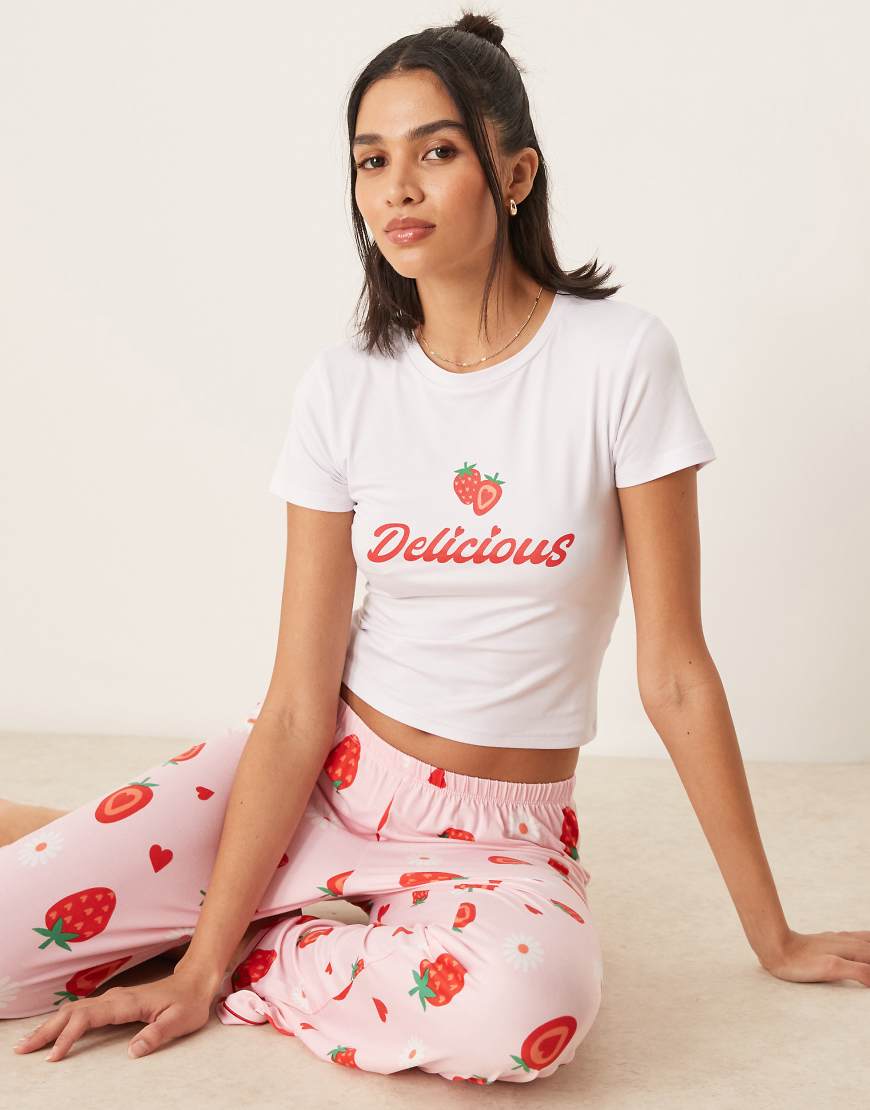 Urban Threads - Knappes T-Shirt mit Erdbeer-Print, Kombiteil-Bunt von Urban Threads