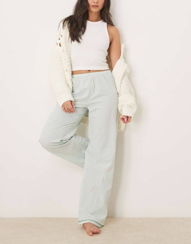 Urban Threads - Mix and Match - Hose aus Webstoff mit Streifen in Grün und Blau-Bunt von Urban Threads