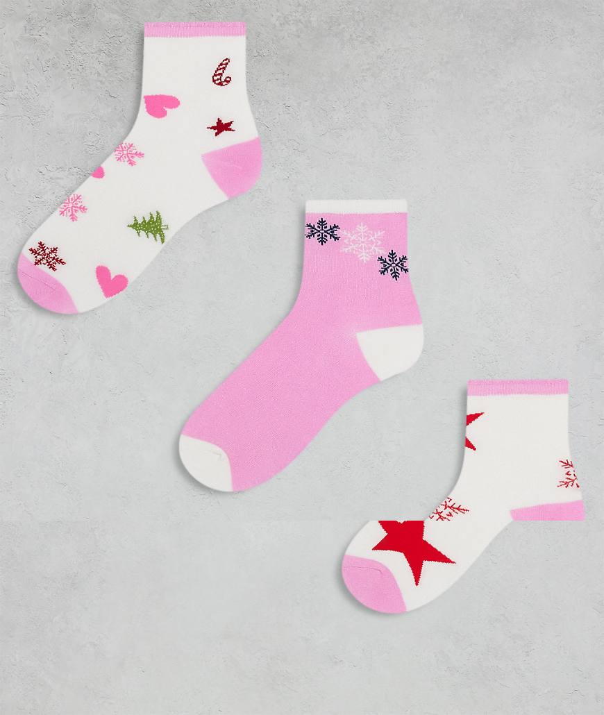 Urban Threads - Weihnachten - 3er-Pack mehrfarbige Weihnachts-Socken-Bunt Urban Threads - Weihnachten - 3er-Pack mehrfarbige Weihnachts-Socken-Bunt von Urban Threads