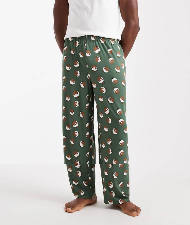 Urban Threads - Weihnachten - Pyjama-Hose in Grün mit Pudding-Print Urban Threads - Weihnachten - Pyjama-Hose in Grün mit Pudding-Print von Urban Threads