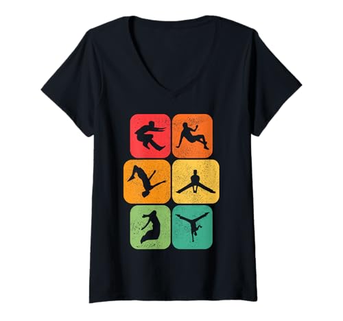 Damen Parkour Parcouring Extremsportler Parcour Kinder & Jungen T-Shirt mit V-Ausschnitt Damen Parkour Parcouring Extremsportler Parcour Kinder & Jungen T-Shirt mit V-Ausschnitt von Urban Traceurs Pakour Parcouring Designs