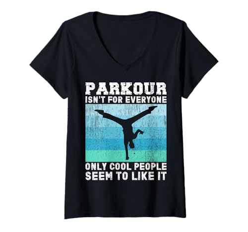 Damen Parkour ist Nicht jedermanns Sache Urban Traceurs Design Parcour T-Shirt mit V-Ausschnitt Damen Parkour ist Nicht jedermanns Sache Urban Traceurs Design Parcour T-Shirt mit V-Ausschnitt von Urban Traceurs Pakour Parcouring Designs