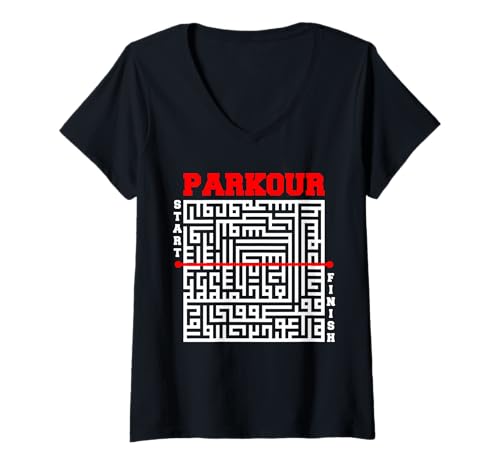 Damen Urban Parcour Parkour Freerunner Shortcut von Anfang bis Ende T-Shirt mit V-Ausschnitt Damen Urban Parcour Parkour Freerunner Shortcut von Anfang bis Ende T-Shirt mit V-Ausschnitt von Urban Traceurs Pakour Parcouring Designs