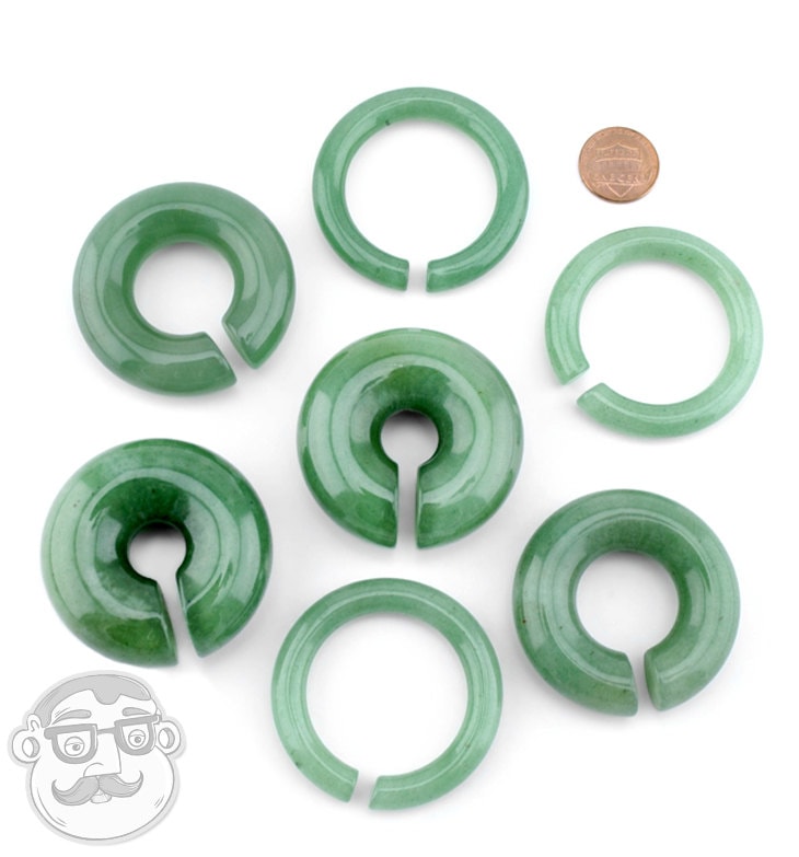 Grüner Aventurin Stein Creolen von UrbanBodyJewelry