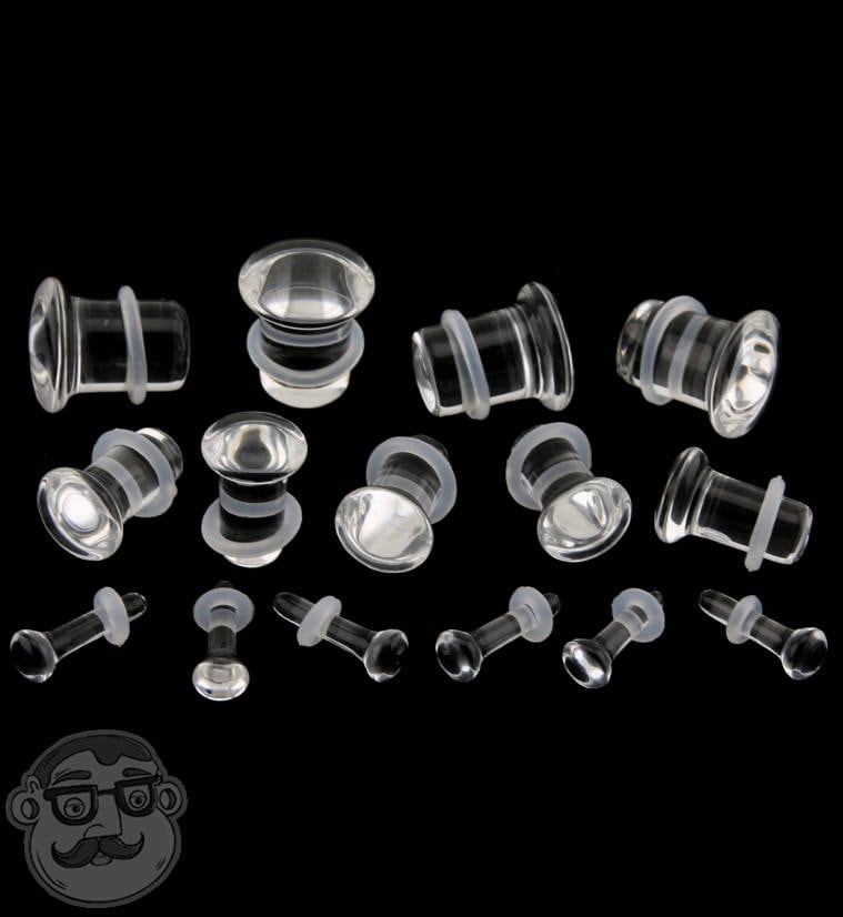 Klare Glasstecker - Single Flare von UrbanBodyJewelry