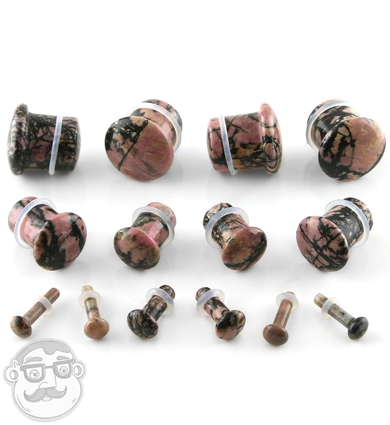 Rhodonit Stein Plugs - Single Flare von UrbanBodyJewelry