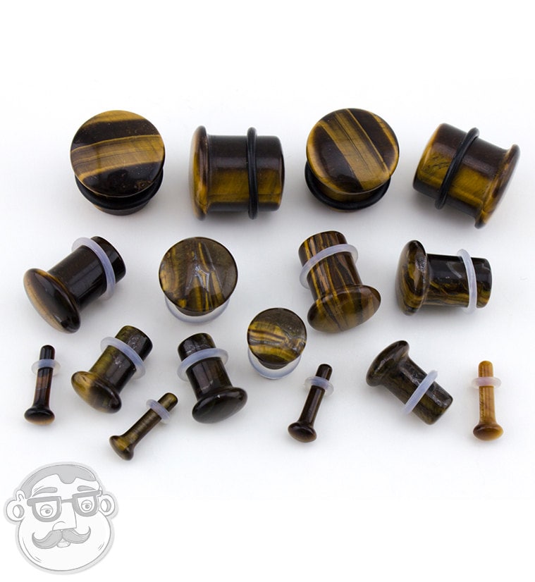 Tigerauge Stein Plugs - Single Flare von UrbanBodyJewelry