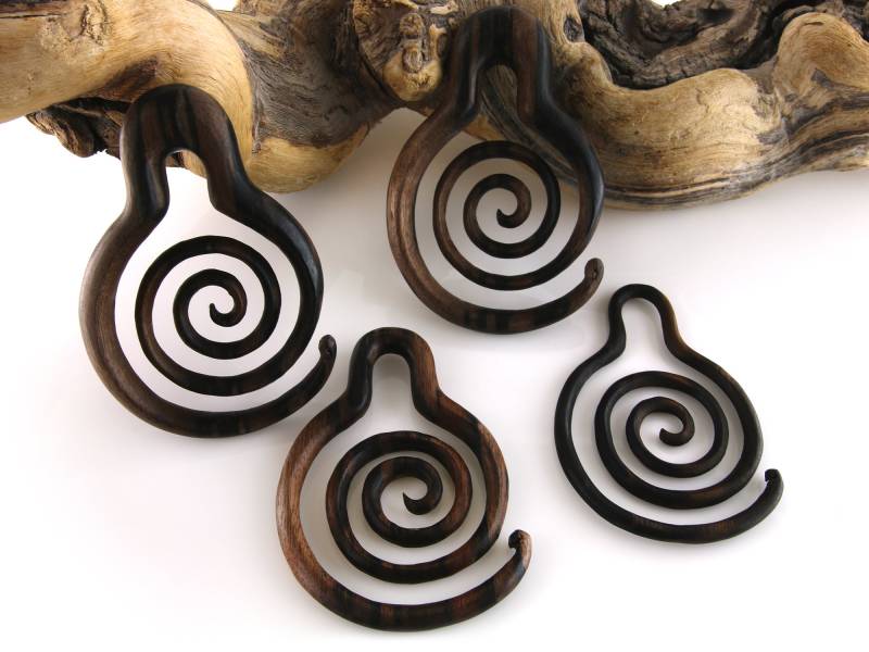 Tortile Holz Hoop Hangers Plugs Größen/Gauges | 8 Gauge - 1/2" 1 Paar, Gestreckte Ohren, Bio von UrbanBodyJewelry