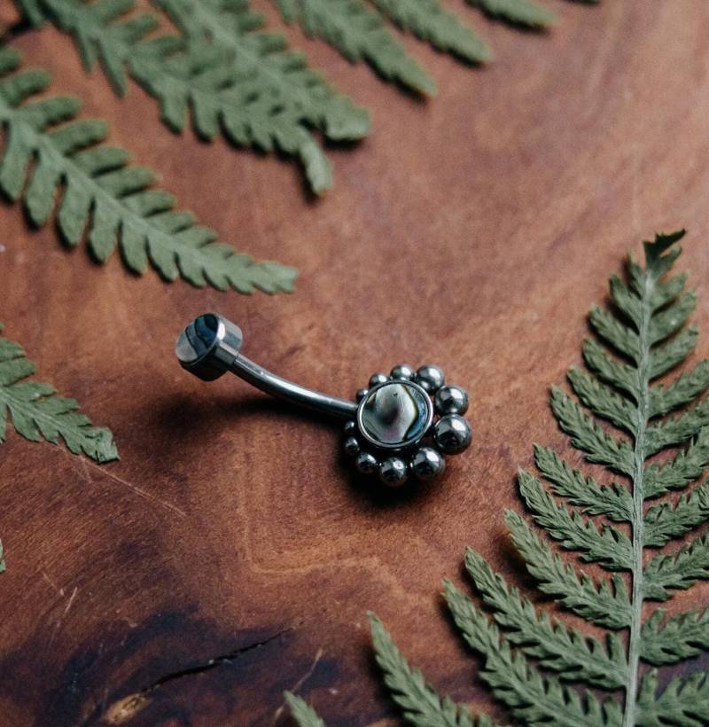 Bauchnabelpiercing Stig Silber Abalone // Hippie Boho Bohemian Filigran Mandala Piercing Fee Elfe von UrbanBohoCraft