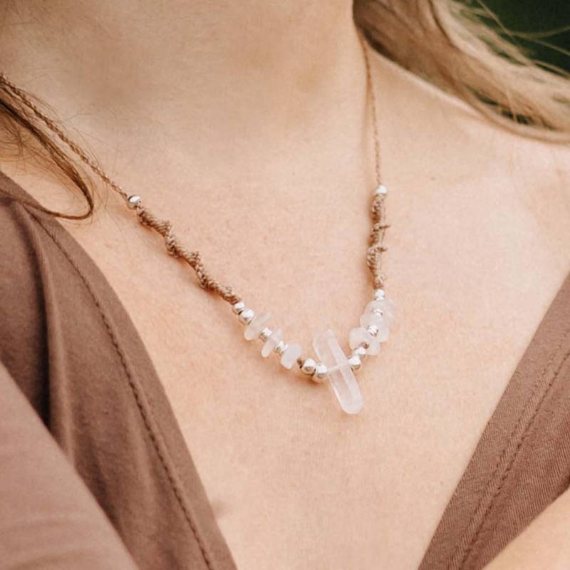 Halskette Elysira // Silber, Sand, Hippie, Boho, Stein, Kristall von UrbanBohoCraft