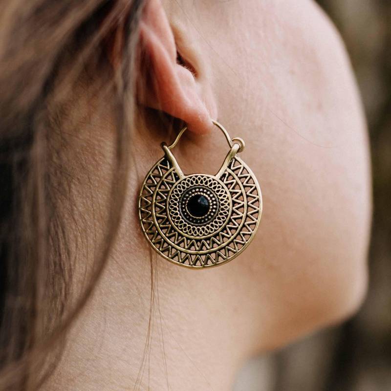 Ohrringe Aziza Gold Onyx Ohrringe Aziza Gold Onyx von UrbanBohoCraft