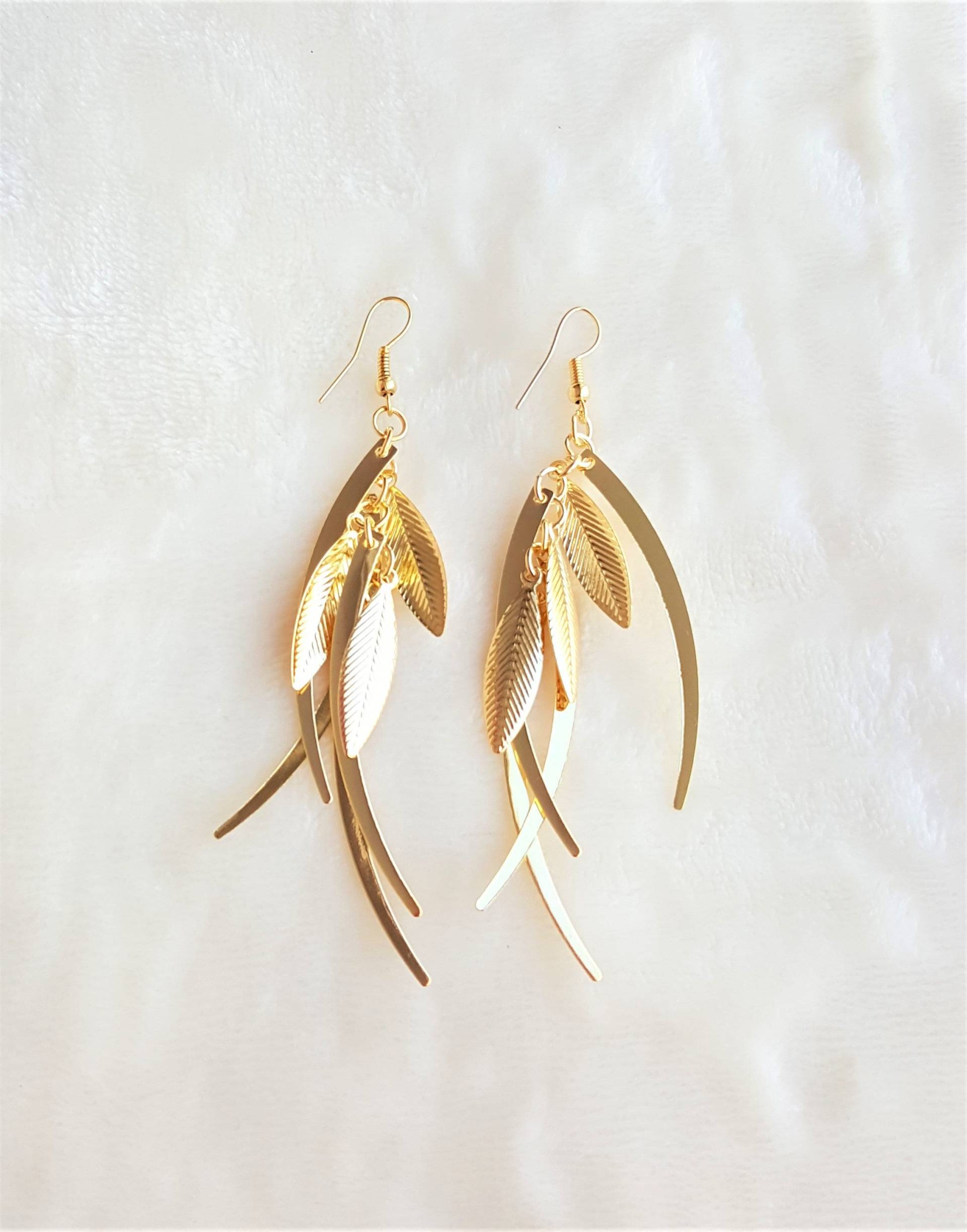 Blatt Baumeln Ohrringe Gold Oder Silber Ton Party Schmuck Blatt Baumeln Ohrringe Gold Oder Silber Ton Party Schmuck von UrbanFlairUS
