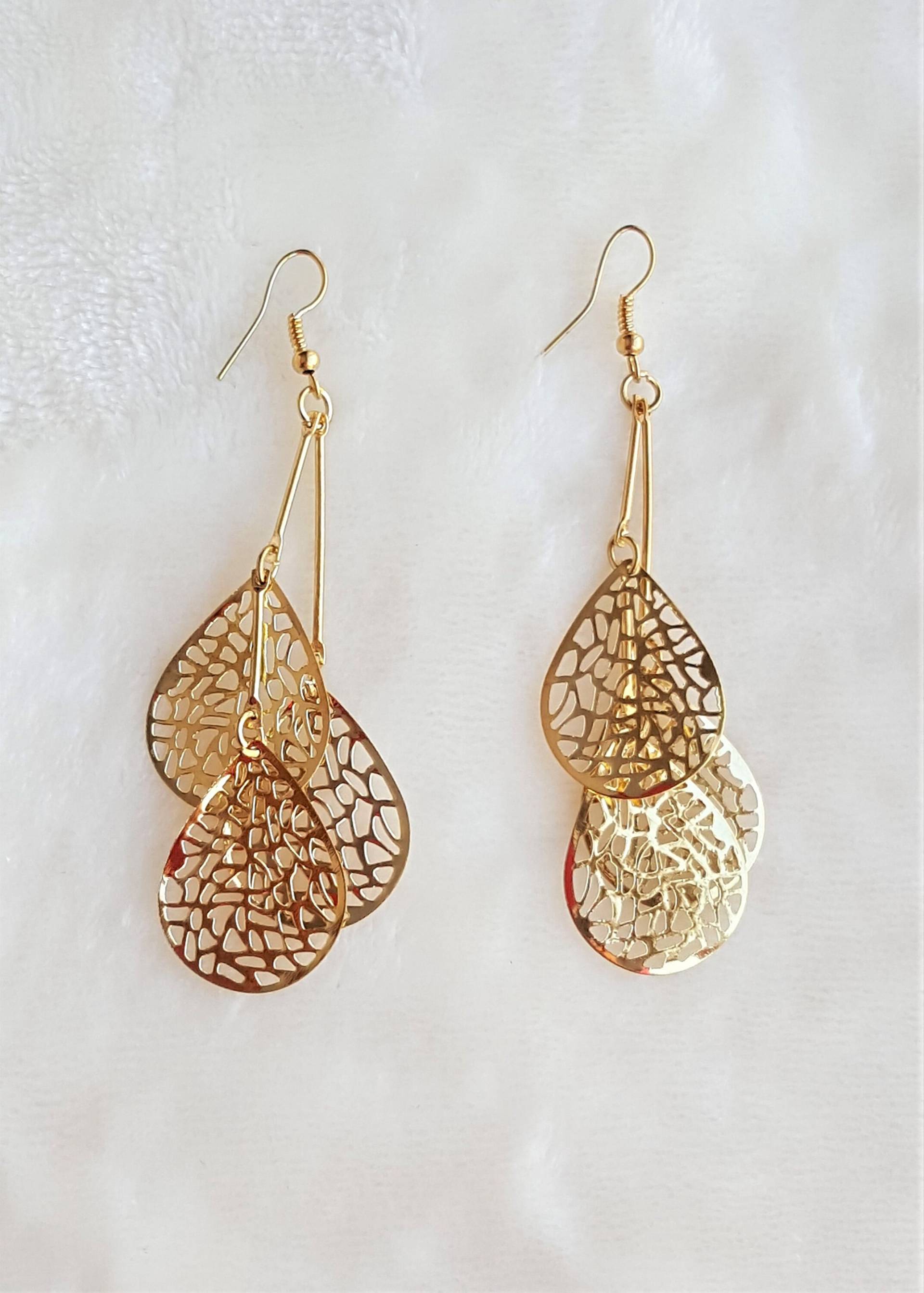 Gold Hängeohrringe Leichter Party Schmuck Gold Hängeohrringe Leichter Party Schmuck von UrbanFlairUS