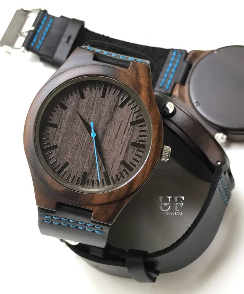 Geschenk Für Männer Gravierte Uhr, Geschenke Freund Jubiläumsgeschenke Männer, Holzuhren Ihn Personalisiertes Mann von UrbanForestEngraving