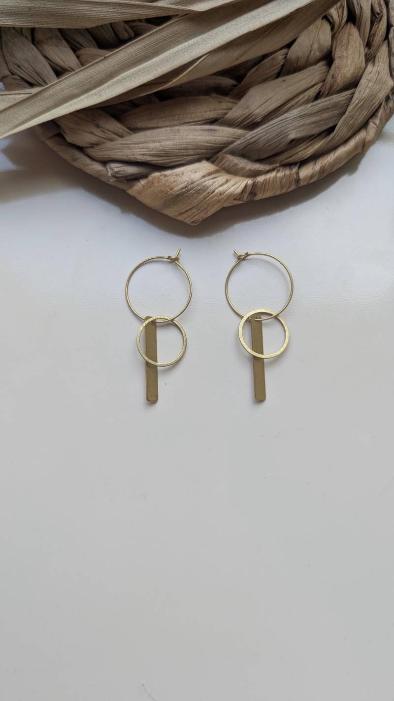 Ohrringe Creolen in Moderner Form Im Boho Look - Mondphase von UrbanFoxBerlin