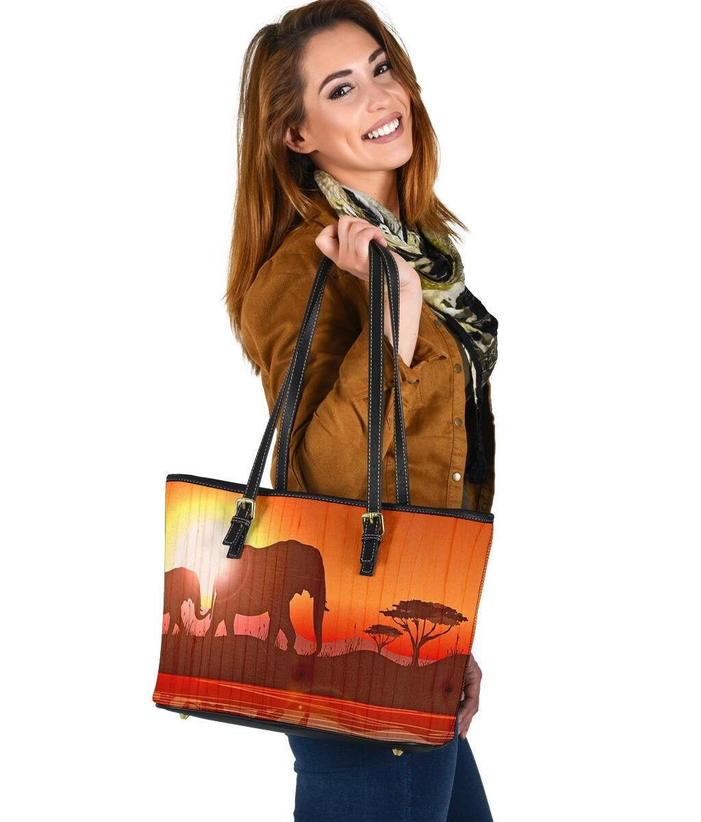 Elefant Handtasche Ledertasche Doppelseitiger Druck Für Sie von UrbanGiftStore