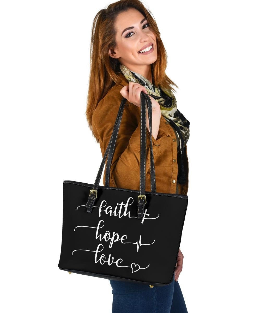 Faith Hope Love Handtasche Ledertasche Doppelseitiger Druck Für Sie von UrbanGiftStore