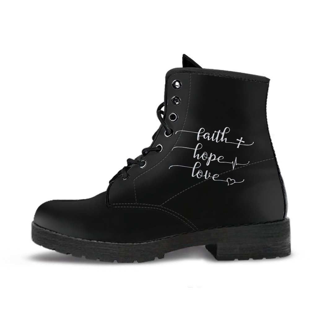 Faith Lederstiefel, Handgemachter Custom Print, Herren Damen Winterstiefel von UrbanGiftStore