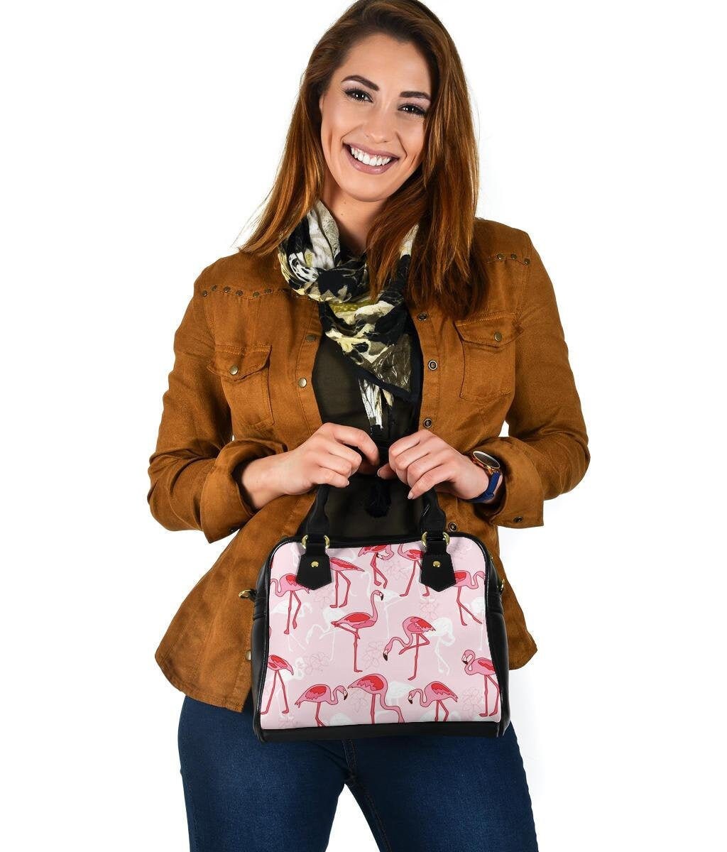 Flamingo Handtasche Schulterleder Doppelseitiger Druck Für Sie von UrbanGiftStore