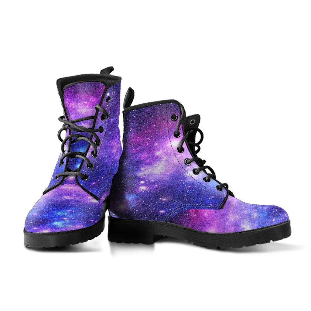 Galaxy Lederstiefel, Handgefertigter Custom Print, Herren Damen Winterstiefel von UrbanGiftStore