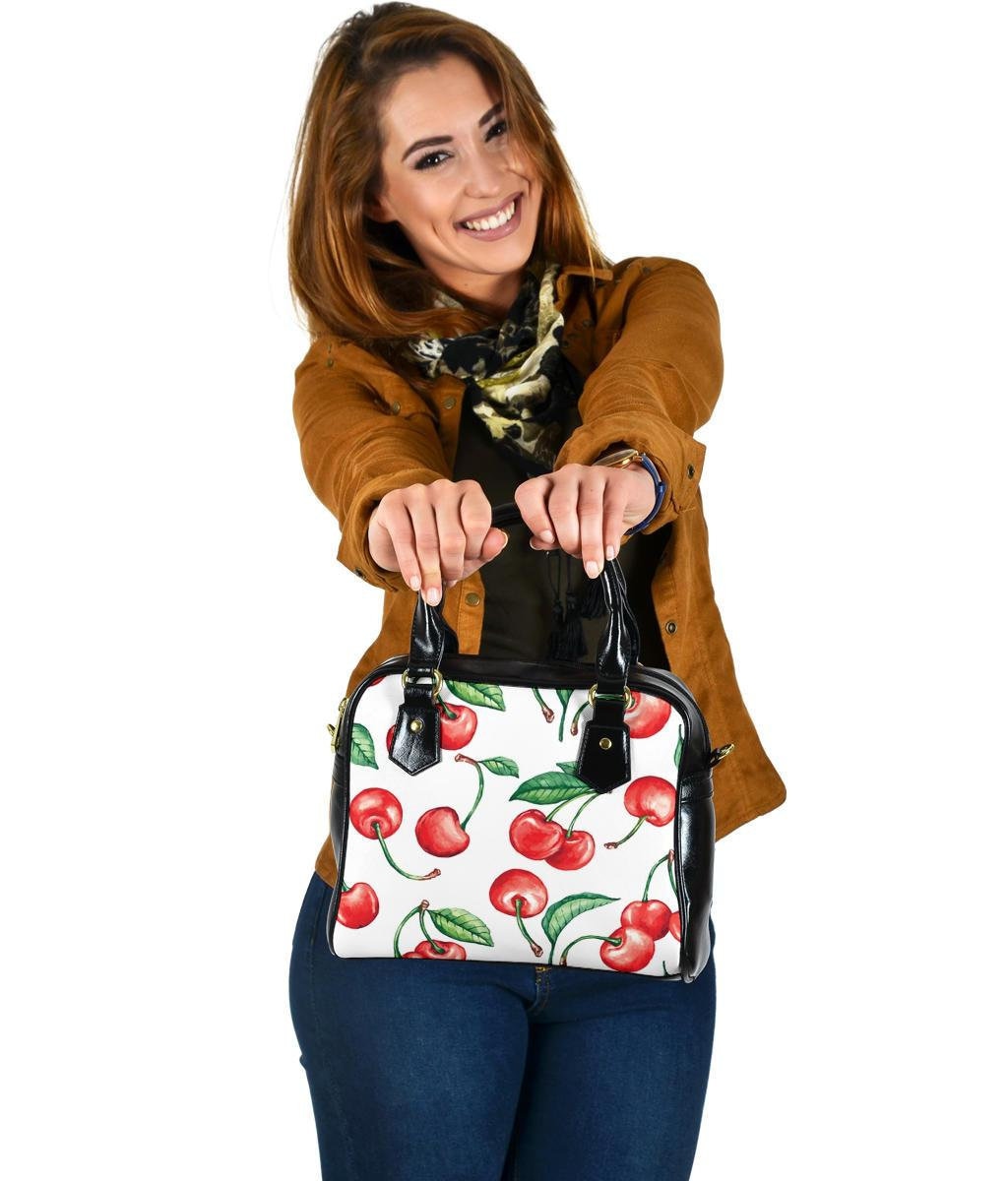 Kirsche Handtasche Schulterleder Doppelseitiger Druck Für Sie von UrbanGiftStore