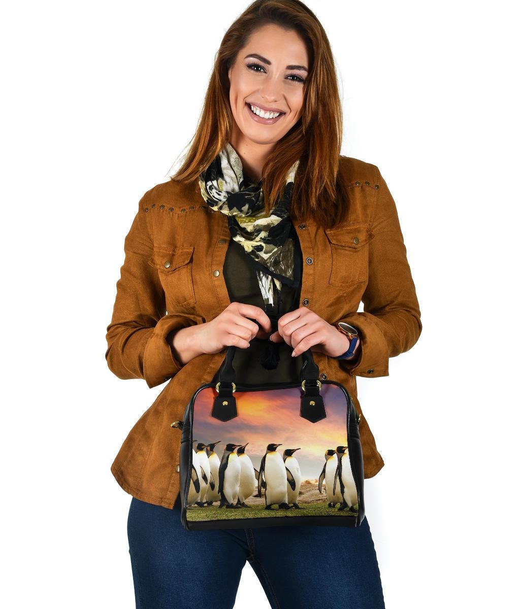 Pinguine Handtasche Schulterleder Doppelseitiger Druck Für Sie von UrbanGiftStore