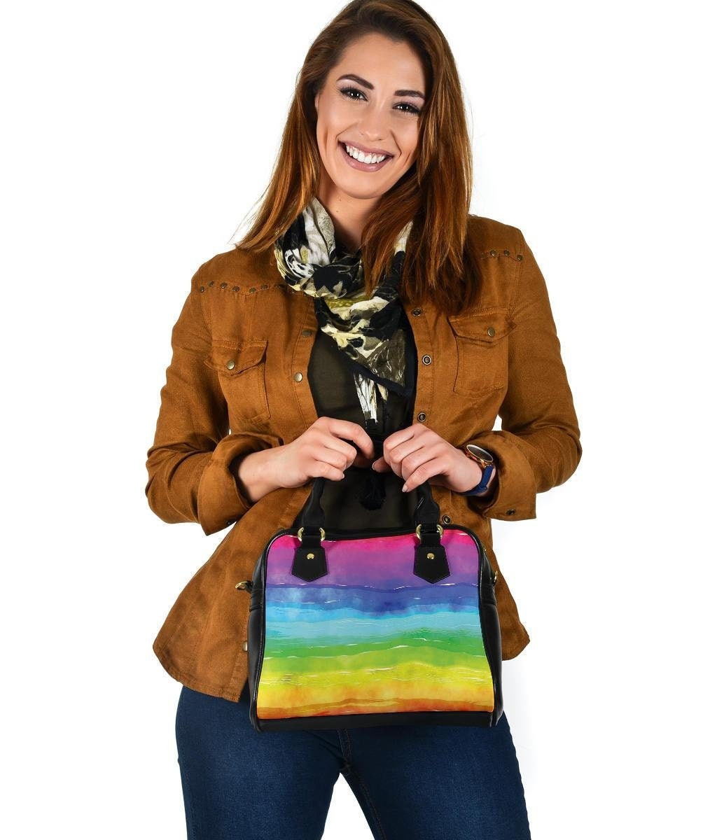 Regenbogen Handtasche Schulter Leder Doppelseitiger Druck Für Sie von UrbanGiftStore