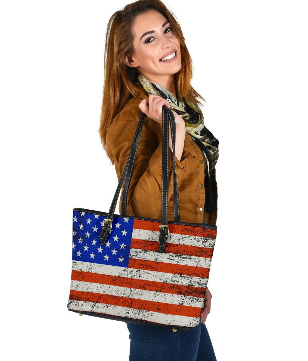 Usa American Flag Handtasche Ledertasche Doppelseitiger Druck Für Sie von UrbanGiftStore