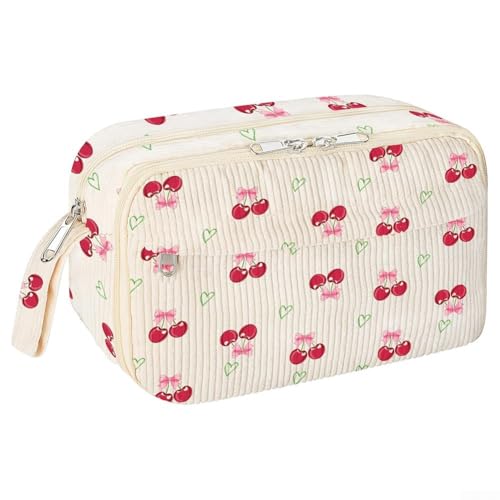 UrbanHui Stilvolles Federmäppchen aus Cord mit sicherem Reißverschluss, Design mit mehreren Fächern für Schule oder Uni, Schreibwaren und persönliche Gegenstände, Wie abgebildet, The of love von UrbanHui