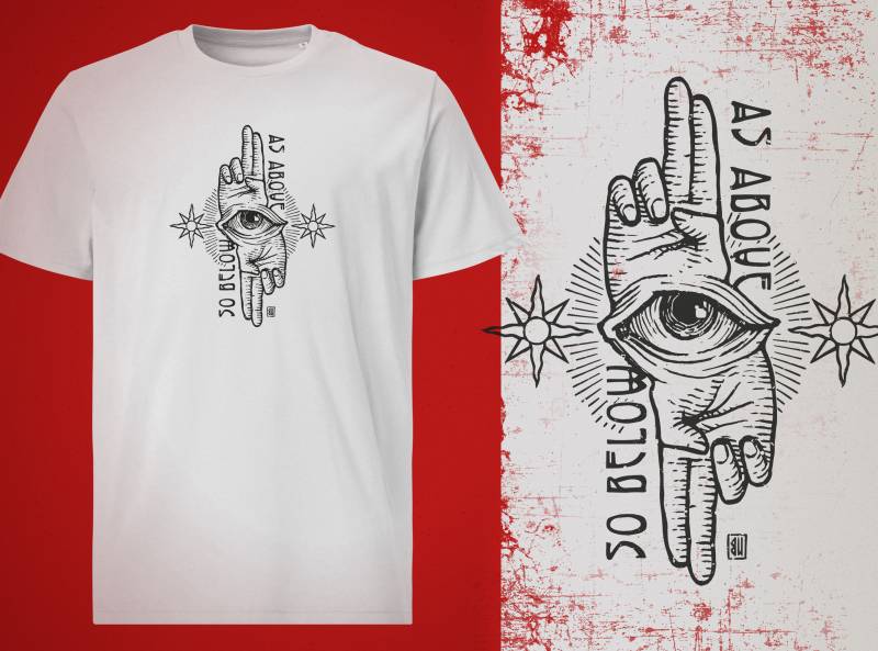 As Above So Below T-Shirt | Black Print von UrbanMysticArt