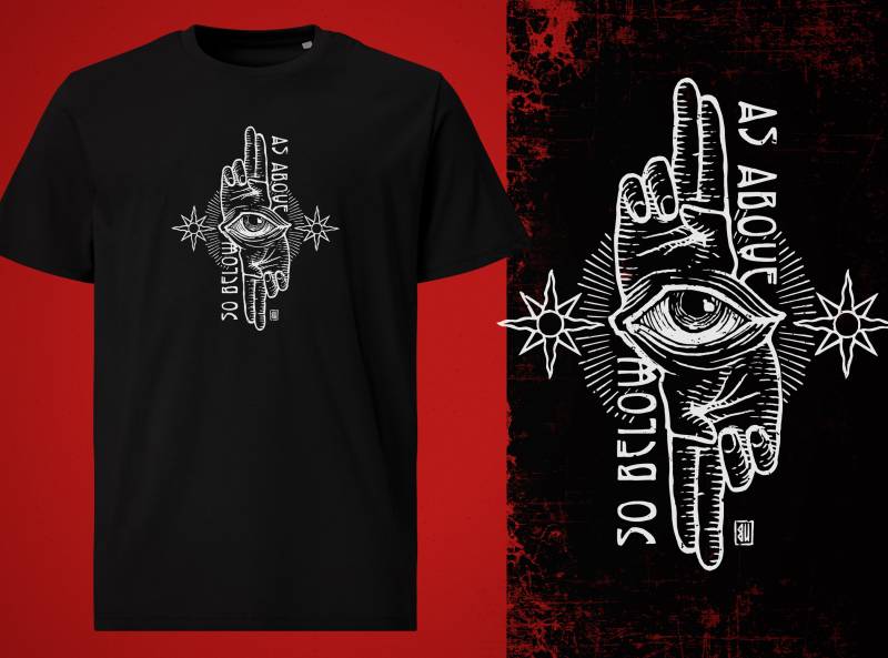 As Above So Below T-Shirt | White Print von UrbanMysticArt