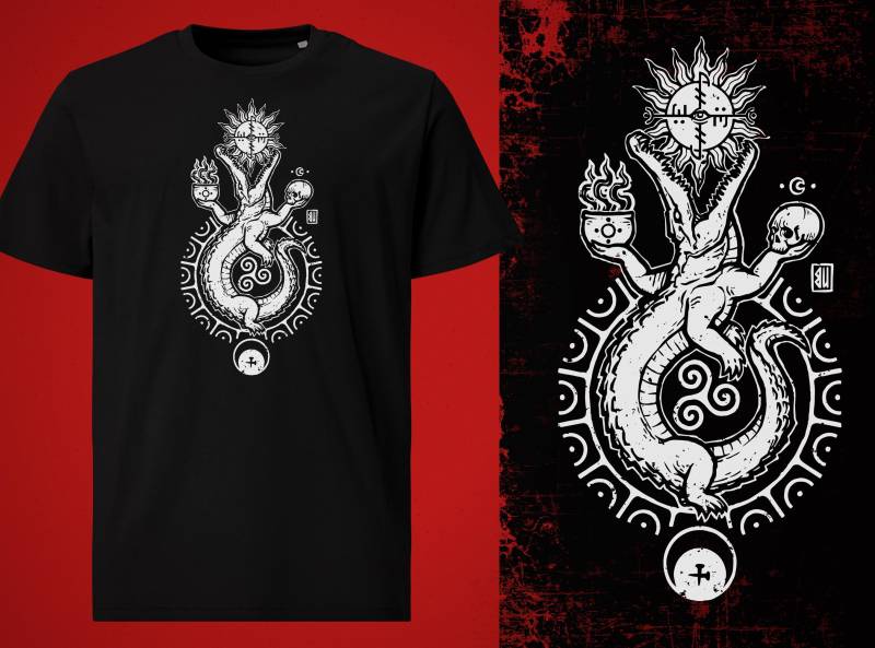 Buwaya Soul Keeper T-Shirt | White Print von UrbanMysticArt