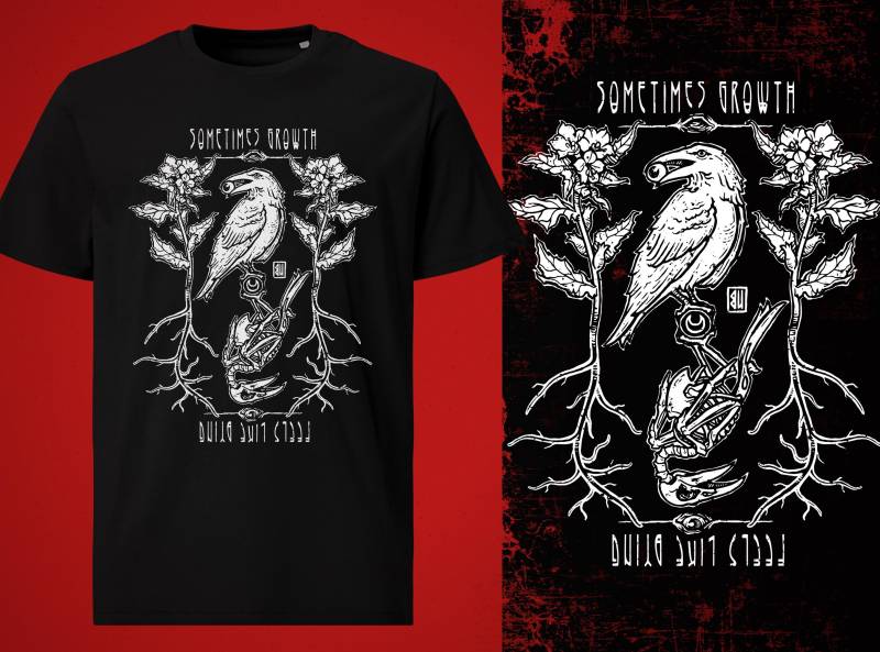Crow Of Growth T-Shirt | White Print von UrbanMysticArt