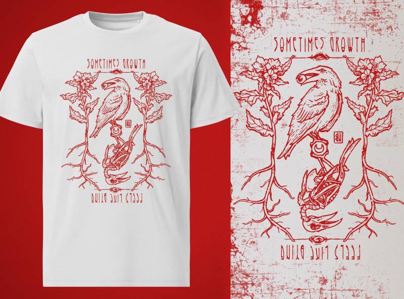 Crow Of Growth T-Shirt von UrbanMysticArt