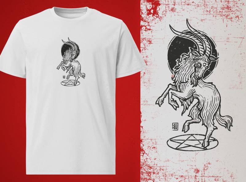 Dancing Goat T-Shirt | Black Print von UrbanMysticArt