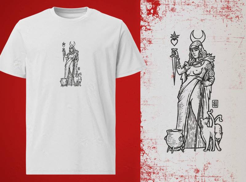 Freyja T-Shirt | Black Print von UrbanMysticArt