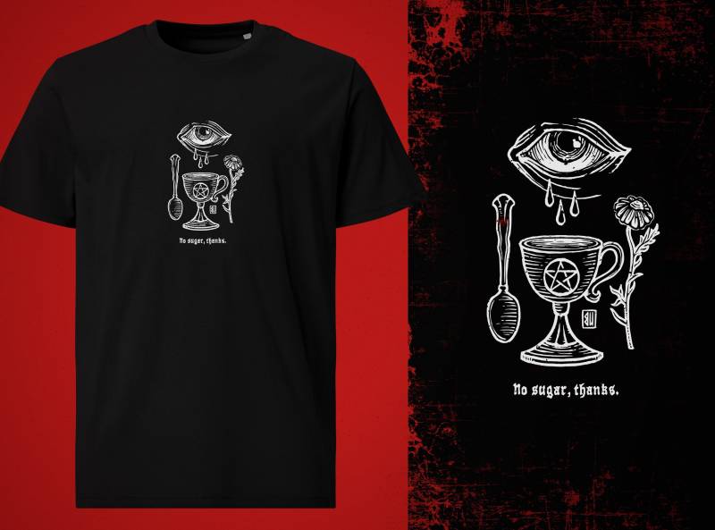 Tears Cup T-Shirt | White Print von UrbanMysticArt