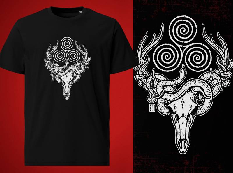 The Antlered Crown T-Shirt | White Print von UrbanMysticArt