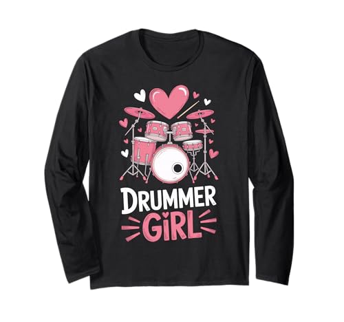 Drummer Girl Marching Band Drum Set Player Musikerin Langarmshirt von UrbanMyth Designs