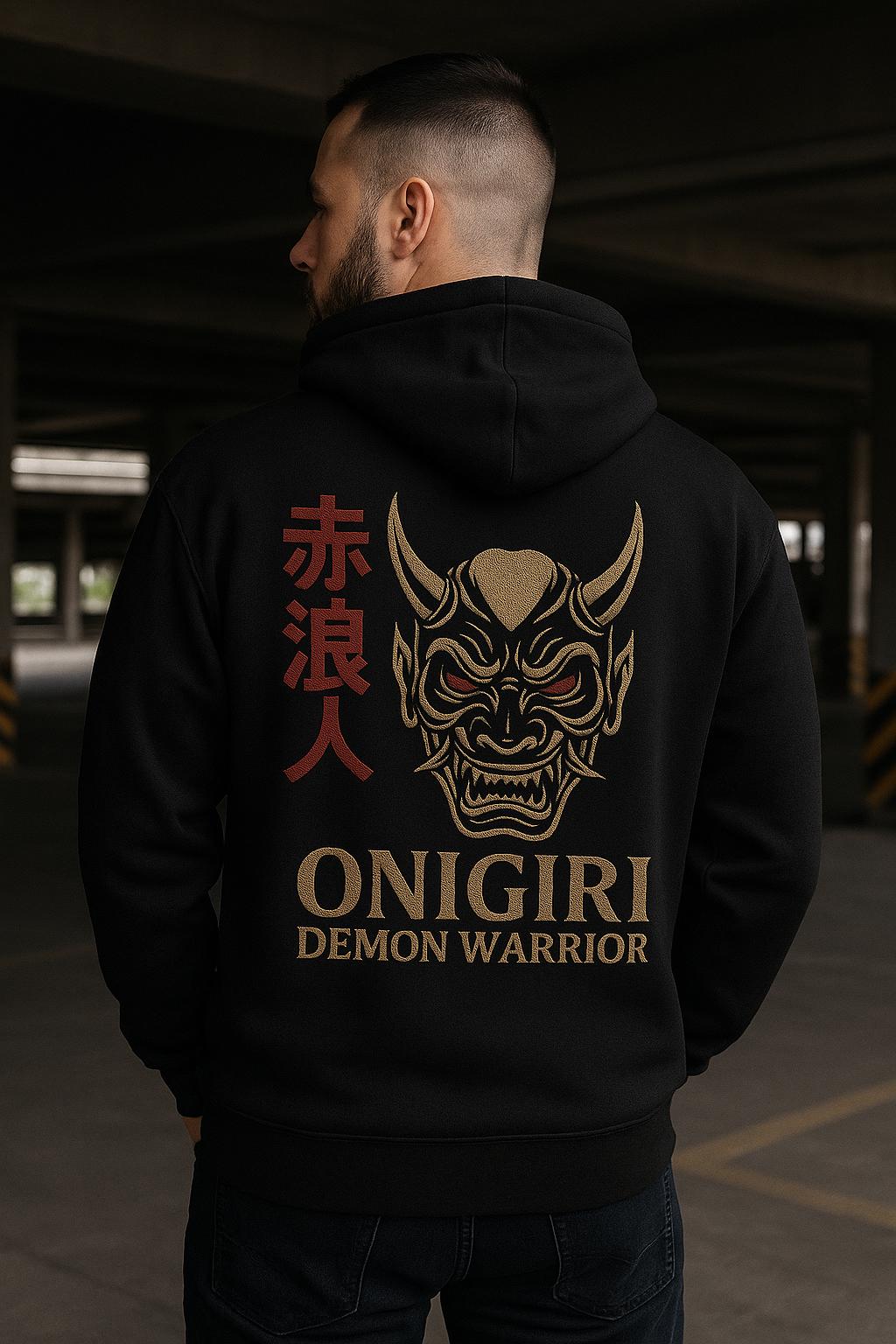Samurai Hoodie - Demon Warrior Backprint | Oni Mask Design in Japanese Streetwear Style Samurai Hoodie - Demon Warrior Backprint | Oni Mask Design in Japanese Streetwear Style von UrbanRoninWear