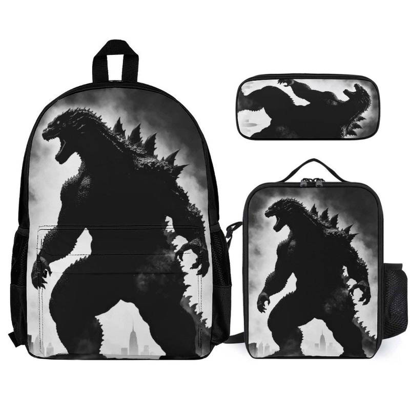 Backpack Set Godzilla Lunch Box Pencil Case Gojira Bag Kaiju Godzillas Rucksack von UrbanShopEU