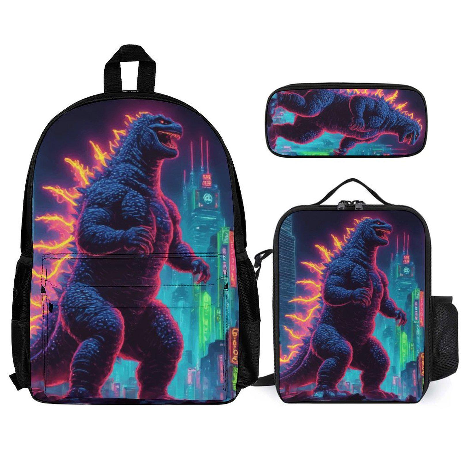 Backpack Set Godzillas Rucksack Godzilla Lunch Box Pencil Case Gojira Bag Kaiju Monster Comics Cartoon von UrbanShopEU