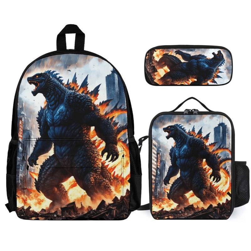 Backpack Set Godzillas Rucksack Godzilla Lunch Box Pencil Case Gojira Bag Kaiju Monster von UrbanShopEU