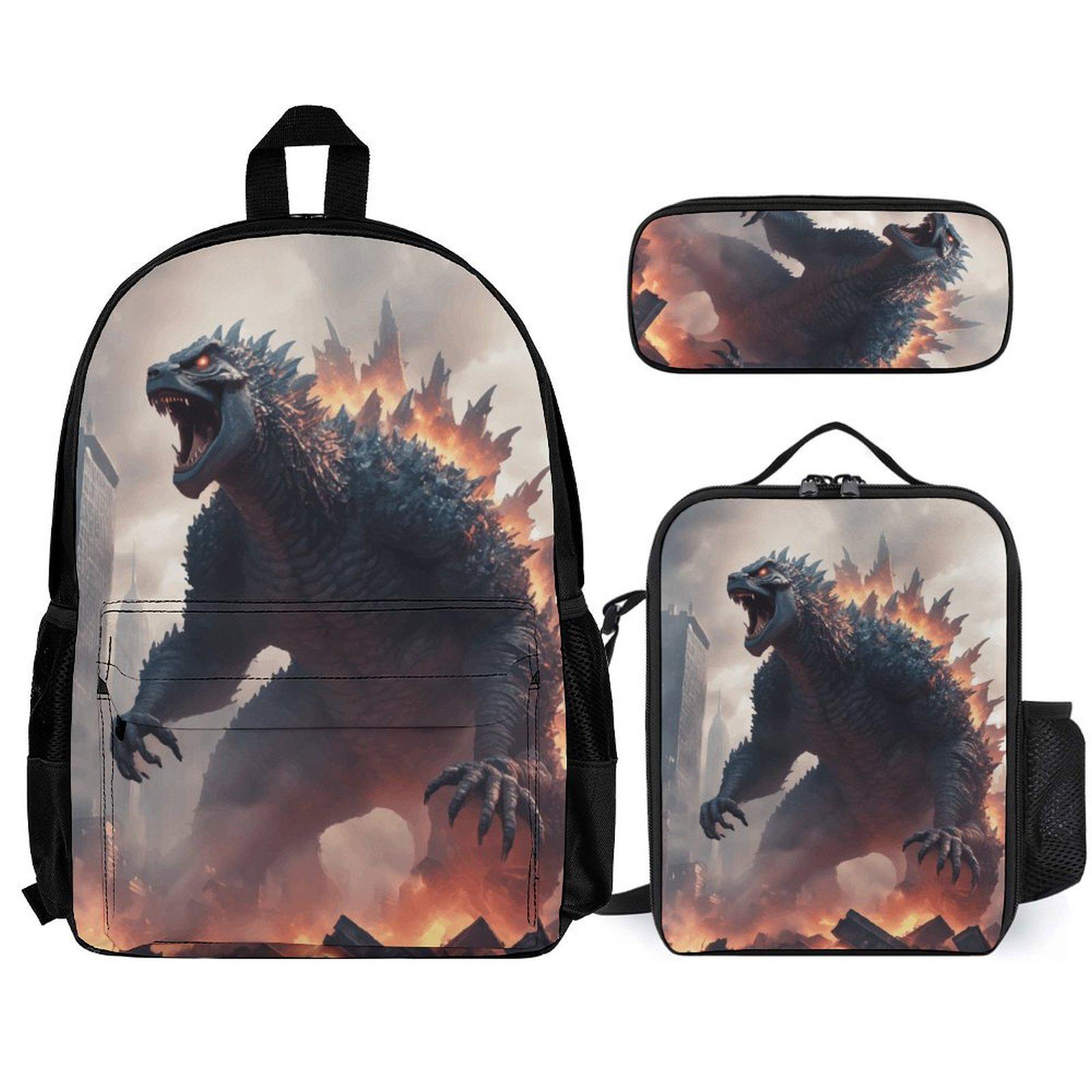 Backpack Set Godzillas Rucksack Godzilla Lunch Box Pencil Case Gojira Bag Kaiju von UrbanShopEU