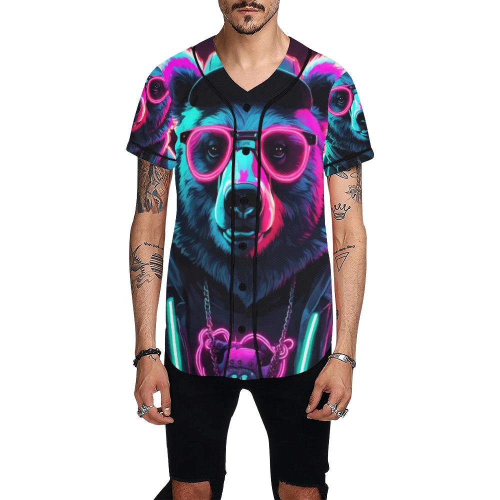 Basketball Jersey Men Gangsta Bear Gangster Neon von UrbanShopEU