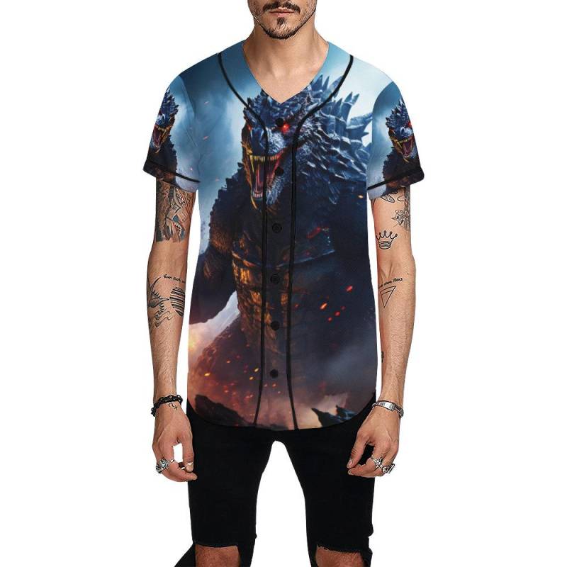 Basketball Jersey Men Kaiju Gojira Tshirt Art Vintage Tshirt Cartoon Monster Godzillas Godzilla Shirt von UrbanShopEU