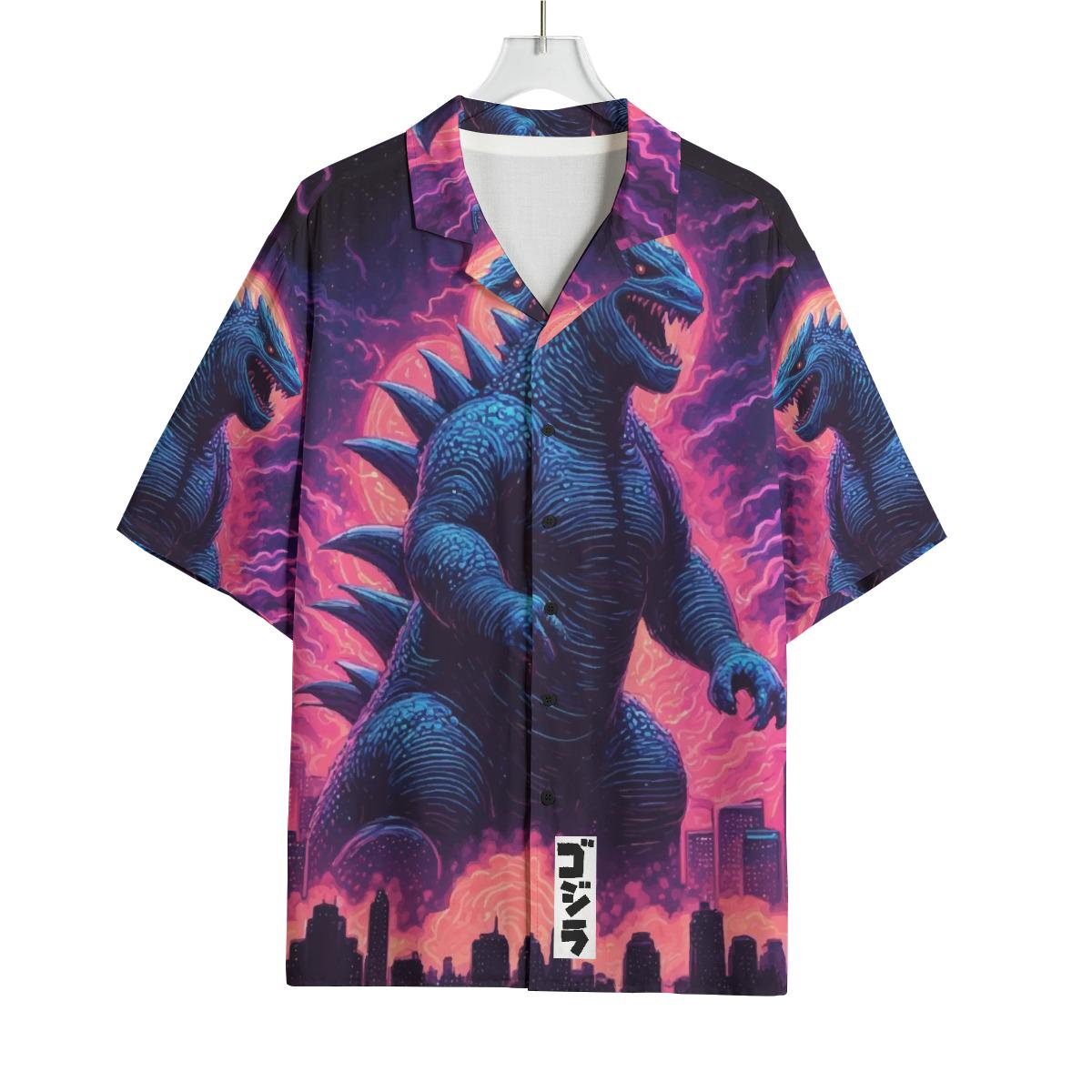 Godzilla Hemd Geschenk Gojira Personalisiert Kaiju Shirt Herren Hawaiihemd Tshirt von UrbanShopEU