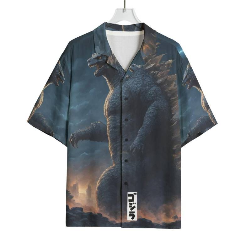 Godzilla Hemd Hawaiihemd Geschenk Gojira Personalisiert Kaiju Shirt Herren von UrbanShopEU