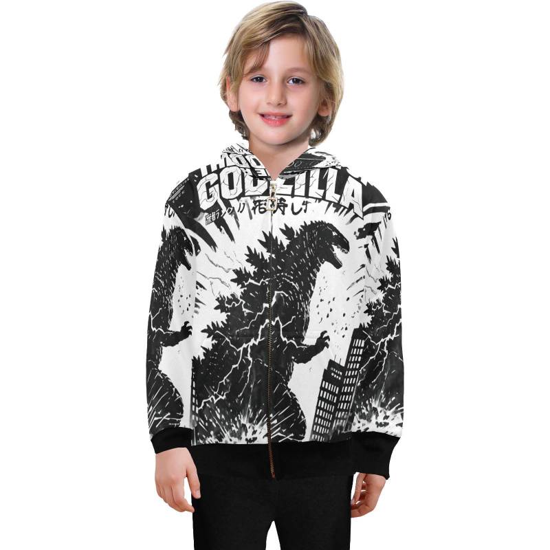 Hoodie With Zipper Boys Kids Gojira Hoodies Godzilla Kaiju von UrbanShopEU