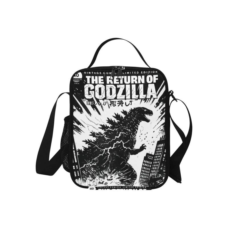 Isolierte Lunch Tasche Godzilla Gojira Kaiju Buntstift Art Godzillas Retro Bag von UrbanShopEU